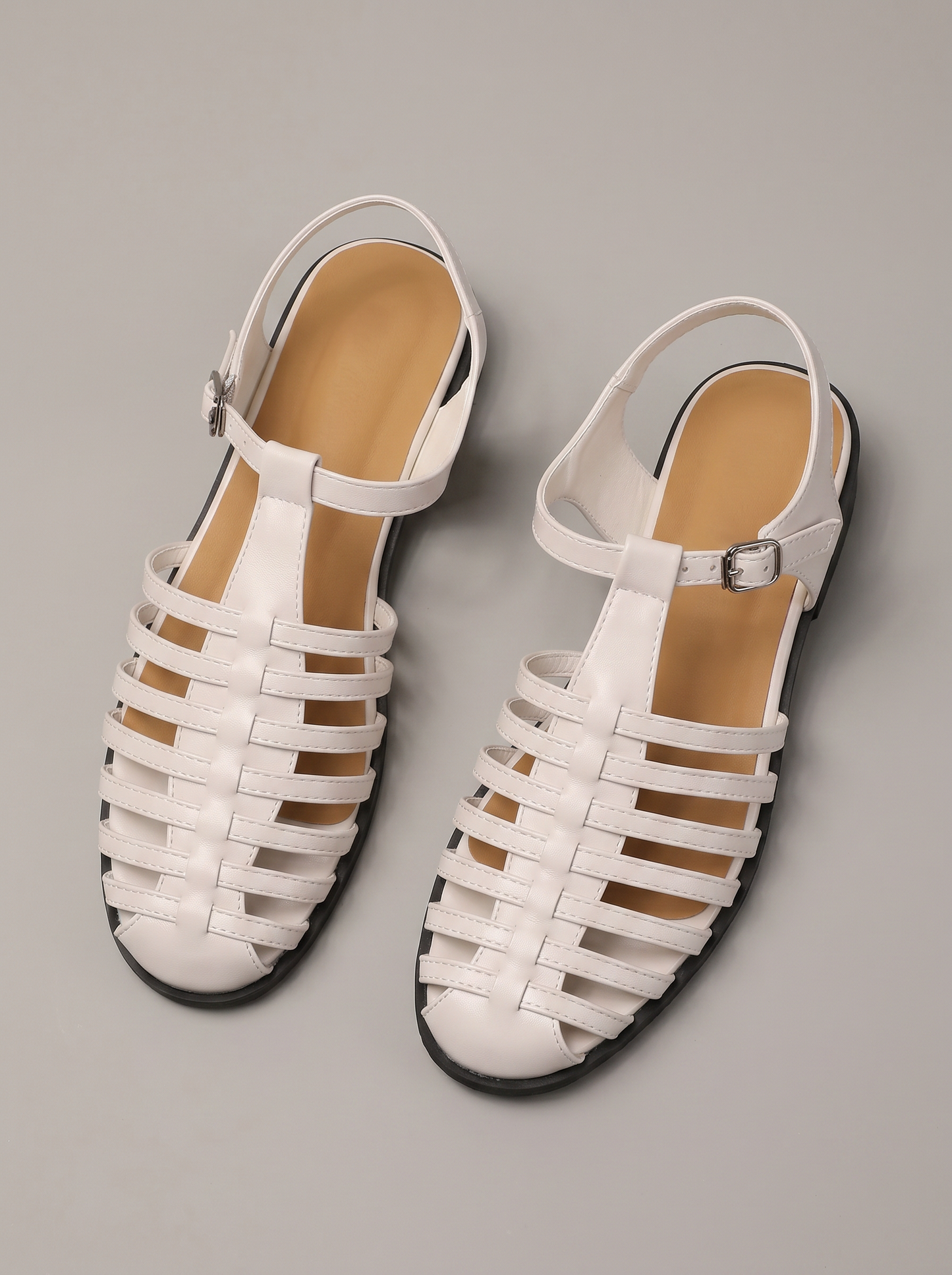 VitaFeet Roma – Sandalia Plana con Tiras Cruzadas y Hebilla