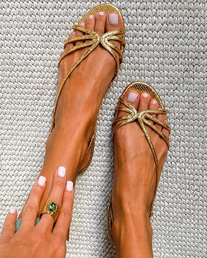 Ginevra | Sandalias Doradas Elegancia Estival