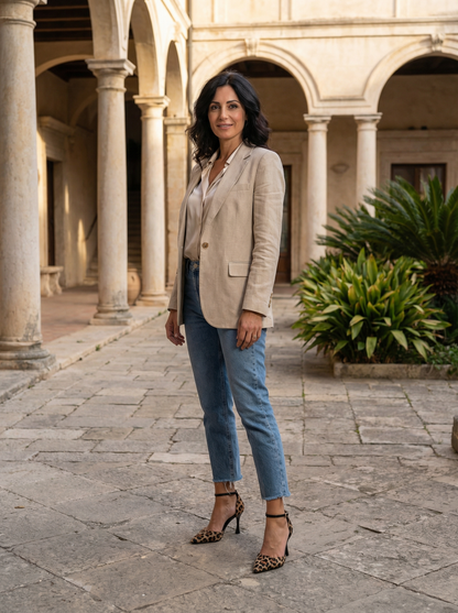 Cielo – zapato de salón celeste con piel suave