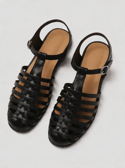 VitaFeet Roma – Sandalia Plana con Tiras Cruzadas y Hebilla